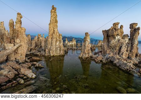 Mono Lake Is A Salty Alkaline Lake In Mono County, California, United States Of America. It Has An A