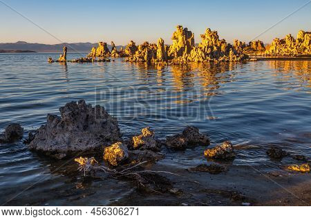 Mono Lake Is A Salty Alkaline Lake In Mono County, California, United States Of America. It Has An A