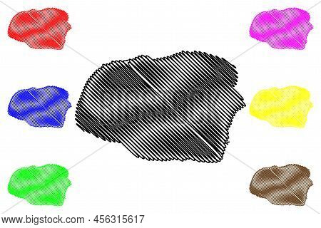 Fohr Island (federal Republic Of Germany, North Frisian Islands) Map Vector Illustration, Scribble S