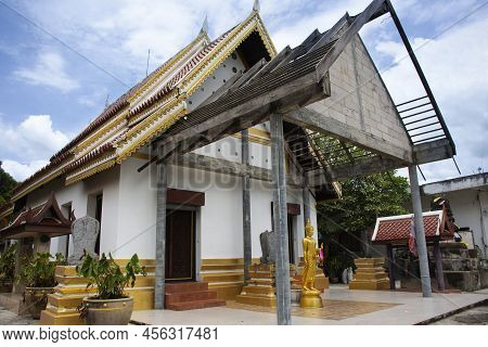 Ancient Ordination Hall Or Antique Ubosot Church For Thai People Travelers Travel Visit And Respect