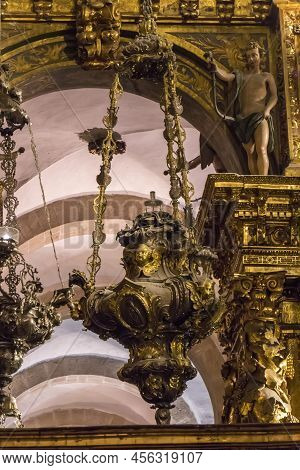 Cathedral Of Santiago De Compostela In Galicia, Spain.