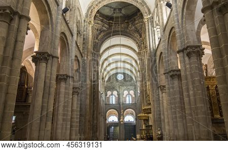 Cathedral Of Santiago De Compostela In Galicia, Spain.