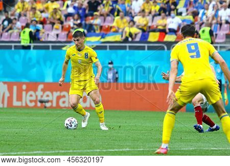 Bucharest, Romania - June 21, 2021: Ruslan Malinovskyi Of Ukraine Attacks During The Uefa Euro 2020 