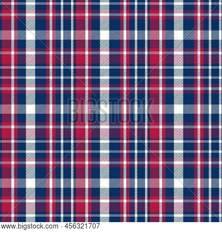 Plaid Seamless. Pastel Gingham Pattern. Background For Memory Day, Independens Usa. Wallpaper, Blank