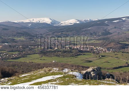 Atxabal Mountaind And Surrounding Area Near Murgia (basque Country)