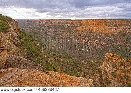 Cliffs And Canyons In Scrublands Of The West In Mesa Verde National Park In Colorado