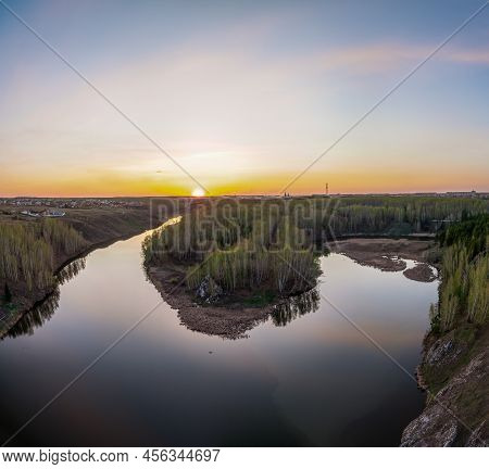 Confluence Of The Iset And Kamenka Rivers In The City Kamensk-uralskiy. Iset And Kamenka Rivers, Kam