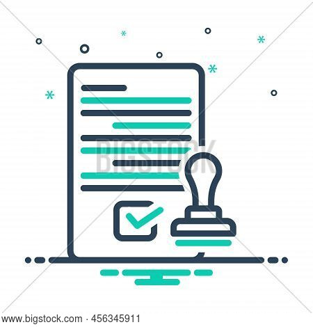 Mix Icon For Permitted Acceptable Allowable Approved Authorized Licensed Permission Certificate