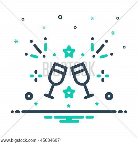 Mix Icon For Celebrate Solemnise Commemorate Party Wine Enjoy Event Alcohol