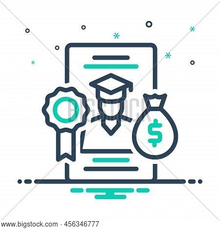 Mix Icon For Scholarship Education Expertise Schooling Studentship Academic Certificate