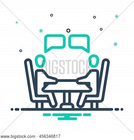 Mix Icon For Negotiation Discussion Talk Parley Agreement Deal Revise Meeting Conversation