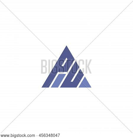 Abstract Initial Letter Pu Logo In Violet Color Isolated In White Background Applied For Publishing 