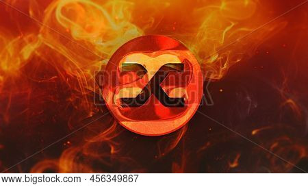 3d Rendering Cryptocurrency Synthetix Coin On Colorful Background, Cryptocurrency Concept 3d Illustr
