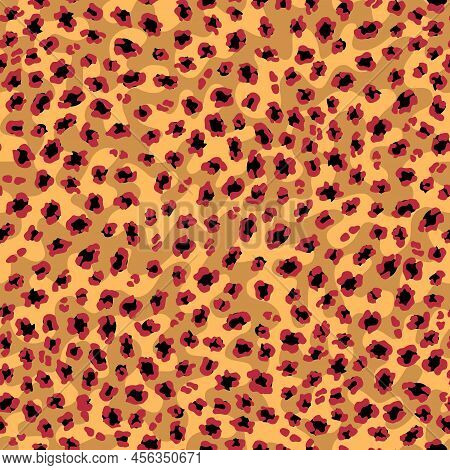 Seamless Animal Leopard Texture Pattern. Vector Image.