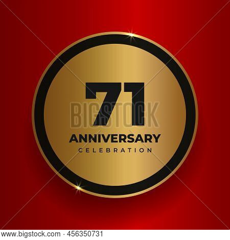 71 Years Anniversary Celebration Background. Celebrating 71st Anniversary Event Party Poster Templat