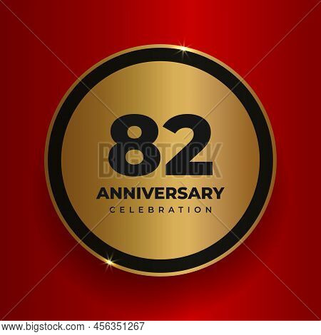 82 Years Anniversary Celebration Background. Celebrating 82nd Anniversary Event Party Poster Templat