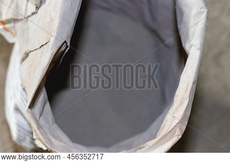 Cement Bagbuilding Mix Bags. Delivery Of Cement And Plaster For Works. Paper Bags With Cement And Bu