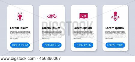 Set Vr Controller Game, Virtual Reality, 360 Degree View And 3d Modeling. Business Infographic Templ