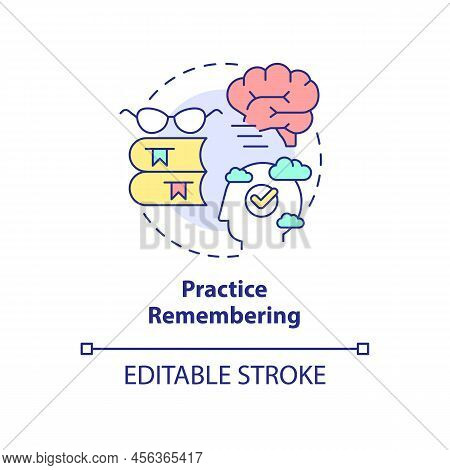 Practice Remembering Concept Icon. Memorizing Material. Learning Technique Abstract Idea Thin Line I