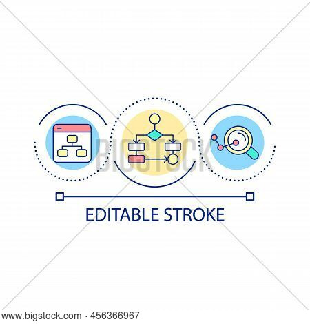 Website Architecture Loop Concept Icon. Visualize Sitemap. Webpages Relationship. Advanced Seo Abstr