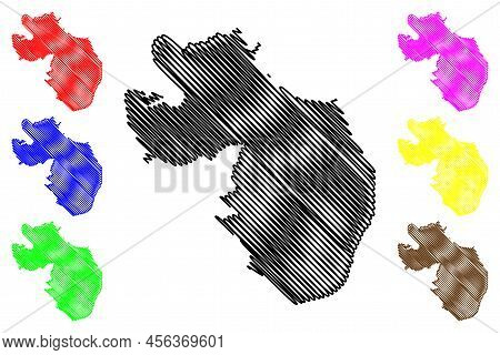 Gimsoya Island (kingdom Of Norway) Map Vector Illustration, Scribble Sketch Gimsoya Map