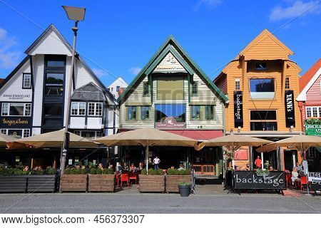Stavanger, Norway - July 20, 2020: People Visit Borough Of Storhaug In Stavanger, Norway. Stavanger 