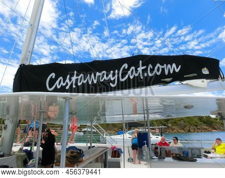 The People At Snorkeling Underwater And Fishing Tour By Boat At The Caribbean Sea At Honeymoon Beach