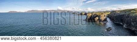 Aerial View Of The Great Pollet Sea Arch, Fanad Peninsula, County Donegal, Ireland