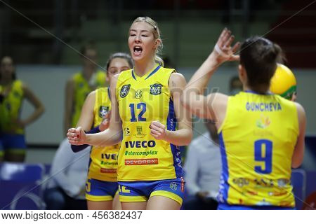 Istanbul, Turkey - January 19, 2022: Dima Usheva In Fenerbahce Vs Vc Maritza Cev Champions League Vo