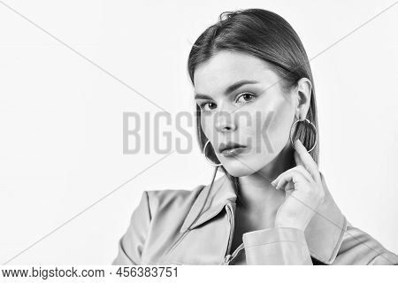 Charming Appearance. Naturalness And Artlessness In Makeup. Sexy Girl Sensual Woman. Pretty Face. Fe