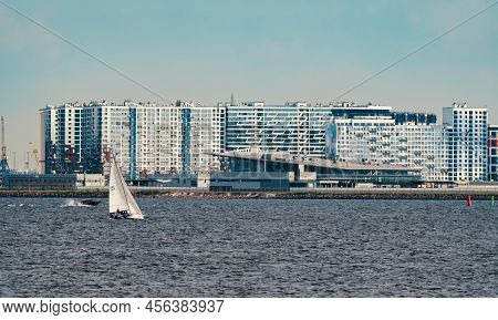 Russia, St. Petersburg, 10 June 2022: The Residential Complex Under Construction On The Embankment O