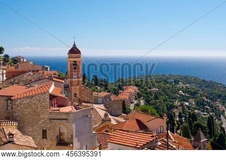 View Of The Sea And The Cote D'azur From The Fortress Of The Ancient Castle In Roquebrune-cap-martin