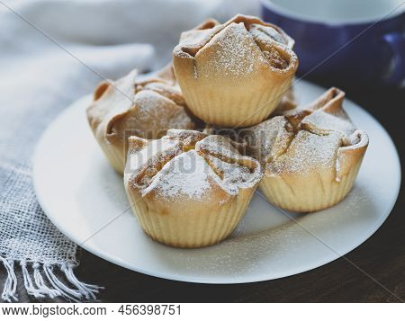 Soffioni Abruzzesi - Italian Cupcakes Or Muffins Filled With Ricotta Cream, Selective Focus. Sweet R