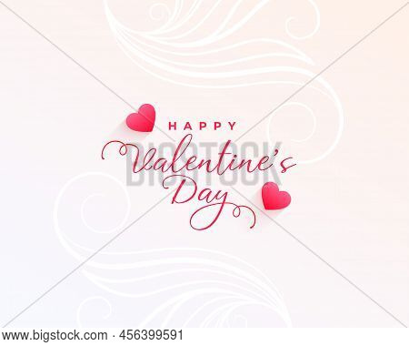 Simple Valentines Day Greeting Vector Design Illustration