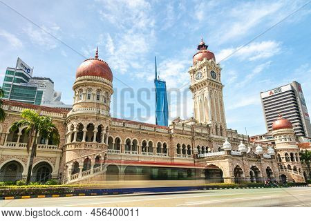 Kuala Lumpur, Malaysia - June 12, 2022: Old And New Icon Of The Malaysian Capital. The Clock Tower O