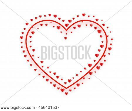 Decorative Hearts Frame For Valentines Day Vector Design Illustration