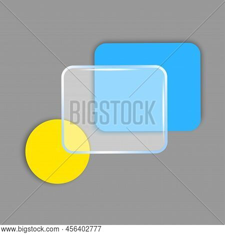 Glass Morphism Effect. Panel Plate Abstract. Vector Illustration. Stock Image.