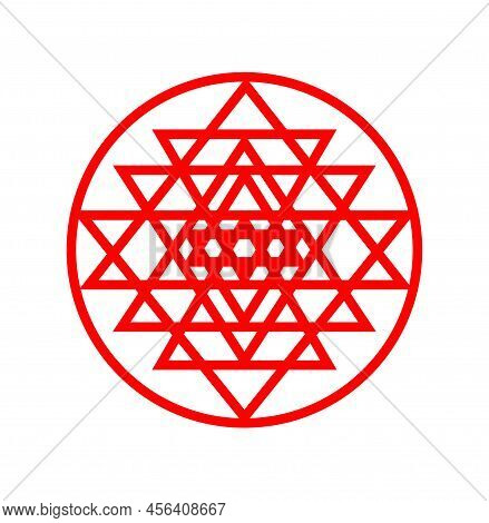Shri Yantra Icon On White Background. Hindu Yantra Icon.