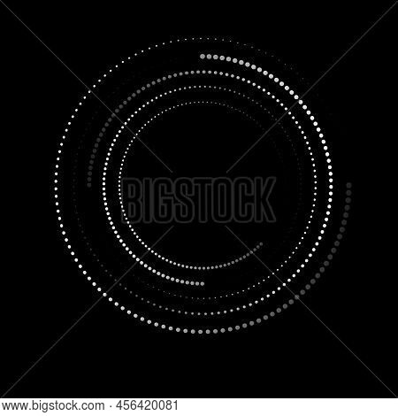 Halftone White Dotted Abstract Background In Round Pattern Geometric Art Modern Design For Frame Log