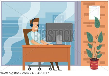 Office Staff, Manager Work And Communication. Office Worker At The Table. Business Employees On Thei