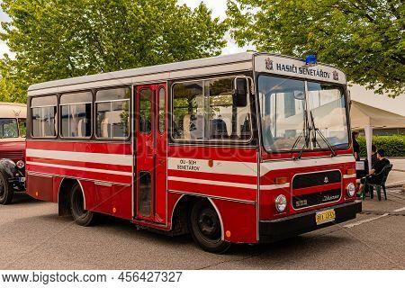 Brno Czech Republic - June 4, 2021 Ikarus 553.04 Lux Historical Bus Of The Fire Brigade