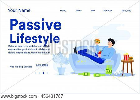 Physical Inactivity, Passive Lifestyle, Bad Habit. Sedentary Lifestyle. Vector Isolated Concept Meta