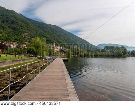 Revine Lake Lake River View In Italy