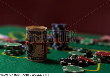 Blackjack Playing Cards And Casino Poker Chips
