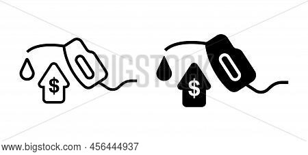 Rising Fuel Prices / Fuel Nozzle Icon For Web And Print Isolated On White Background