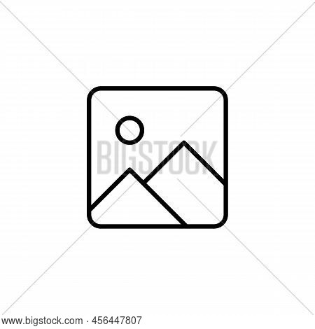 Simple Galery Thin Line Icon In Black On White. Trendy Flat Isolated Symbol Sign Used For: Illustrat