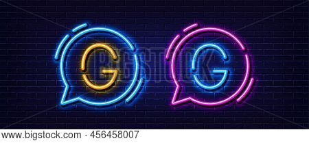 Initial Letter G Icon. Neon Light Line Effect. Line Typography Character Sign. Large First Font Lett