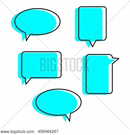 Doodle Speech Color. Chat Icon Set. Vector Illustration. Stock Image.