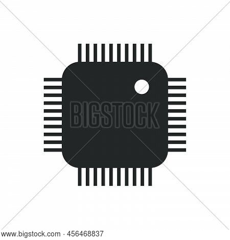 Cpu Chip Technology Vector Digital Electronic. Computer Processor Illustration Board Icon And Commun
