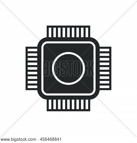 Cpu Chip Technology Vector Digital Electronic. Computer Processor Illustration Board Icon And Commun